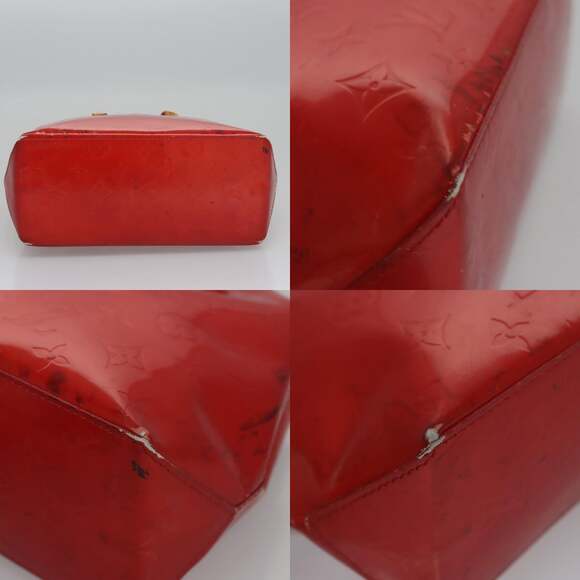 LOUIS VUITTON Monogram Vernis Reade PM Hand Bag Red Rouge M91088 - Picture 10 of 13